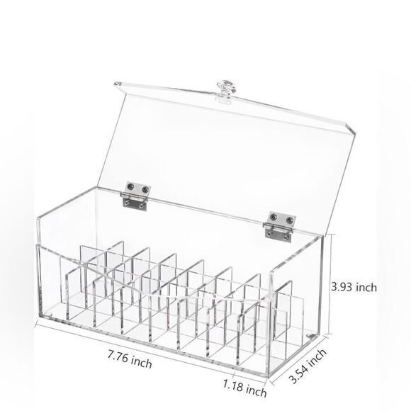 Premium Acrylic 24 Lipstick Organizer Makeup Storage, 5mm with Lid - Picture 2 of 3